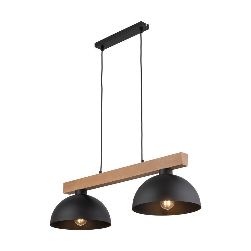 Oslo 2 - Light Stainless Steel Kitchen Island Pendant, Black