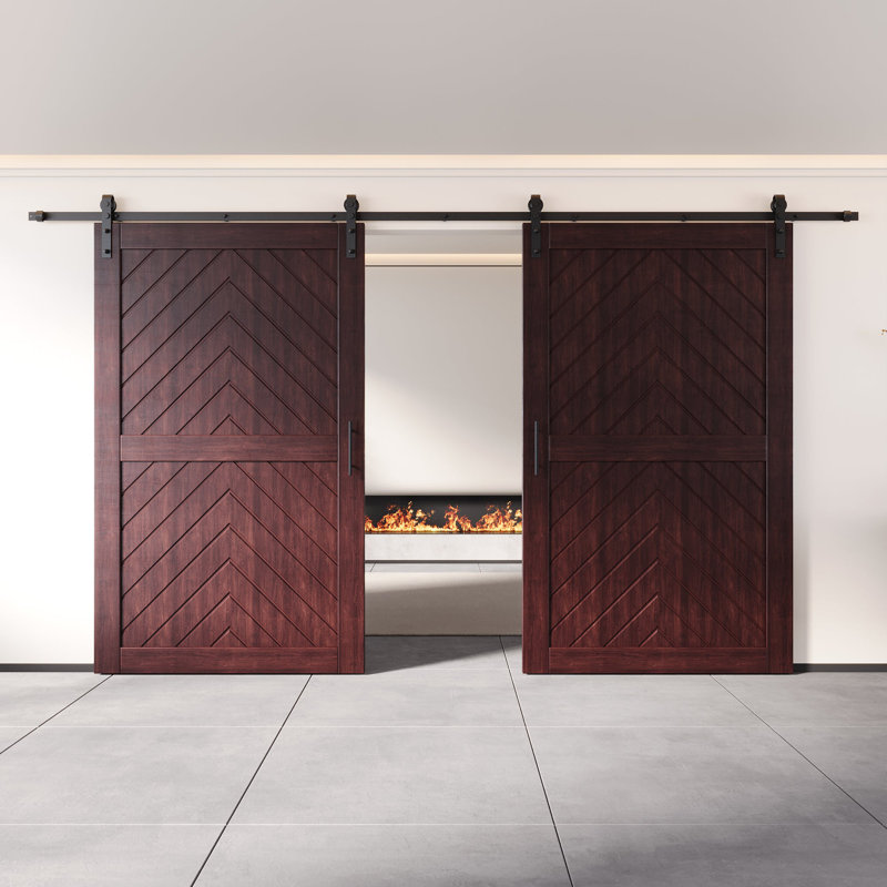 Acajou rouge Homacer 48 po x 80 po fini et non assemblé 4-en-1 Fishbone Design, 48 po x 80 po