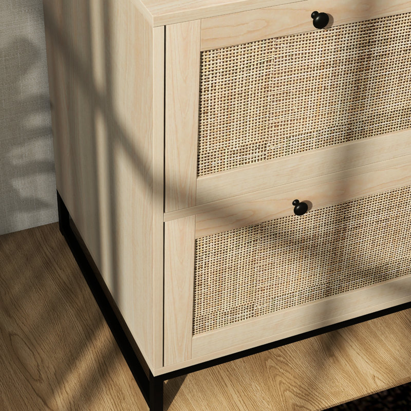 2 Drawer File Stand - Locked With Accent Adjustable Hanging Bar For Different Paper Formats Natural Fascination Locking Chest Cabinet Enhanced Storage Letter, A4, Legal Sizes Wonderment