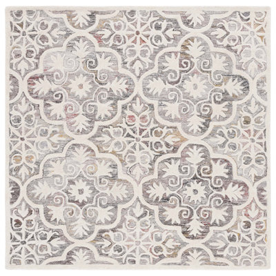 Tapis damassé en laine et en coton touffeté à la main Eliathas