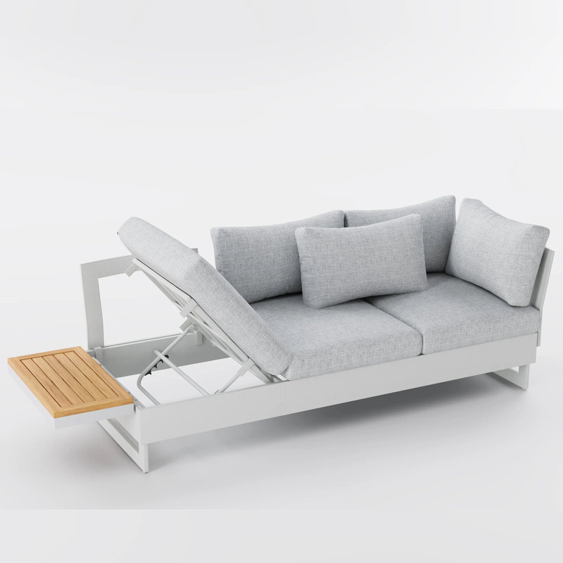 Canapé modulaire d'extérieur 3 places avec fauteuil inclinable et table d'appoint Modern