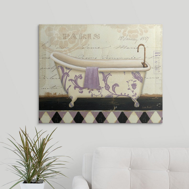 « i » par lisa audit, impression Lavender Marche de Fleurs Bath, H 29 po x l 36 po x P 1,5 po, Toile