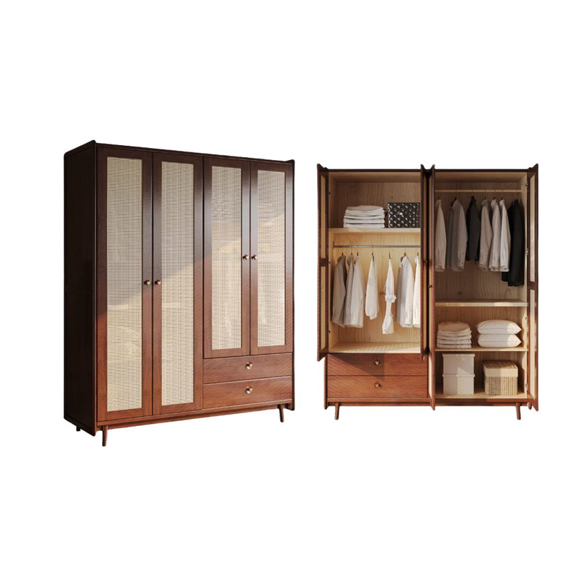 Armoire rétro en rotin simple