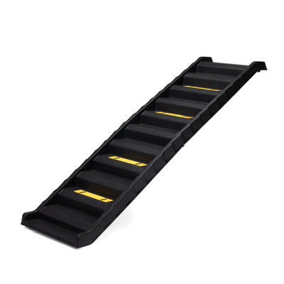 Rampe pliante portative pour animaux - antidérapante, stable Pour toutes les tailles. Noir avec caractéristiques jaunes. Peut supporter un escalier de poids jusqu'à 180 lb pour un accès facile au véhicule, antidérapant. Animaux de compagnie. . Capacité