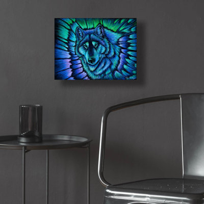 Épopée «Wolf Aurora» par Rebecca Wang Art, Acryli «Wolf Aurora» par Rebecca Wang Art