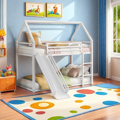 Twin Over Twin House Bunk Bed With Ladder And Slide -  Harper Orchard, 57BBBD1DB8FE44D2938C6214747379E4