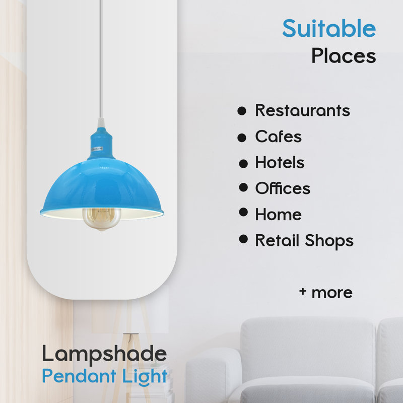 Gingras 2 - Light White Single Pendant, No, Blue