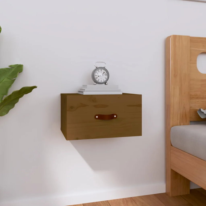40cm W Solid Wood Bedside Table, Brown