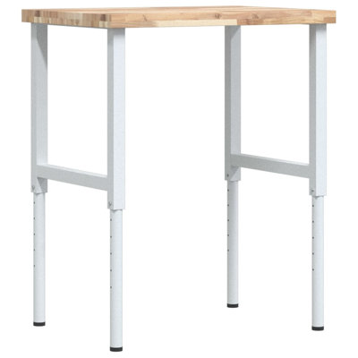 Solid Wood Top Height-Adjustable Workbench