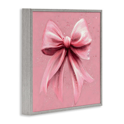Big Pink Bow with Speckles Framed Giclee, design by Creative Studio