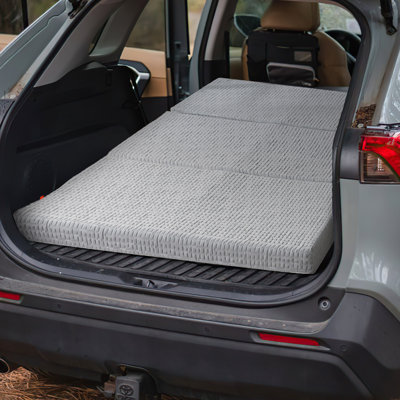 Non-Slip 4" Tri-Fold Gel Memory Foam Mattress Grey Foldable Mattress