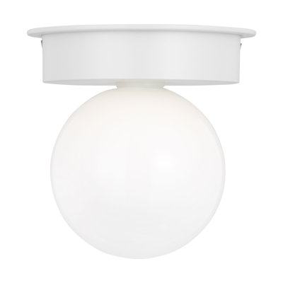 Single Light Milk Glass Shade Flush Mount