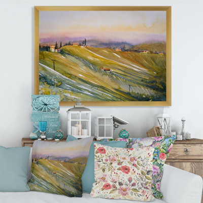 Vineyard at Dawn in Tuscany, Italie - peinture sur toile