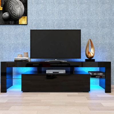 Meuble télé moderne, 20 lumières DEL avec télécommande