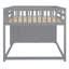 Lit superposé double avec teinte grise et rangement fonctionnel, 4 tiroirs et 3 tablettes, bois massif pour les options de rangement dans la chambre à coucher, surdimensionné, cadre A-2134976822-2134976818