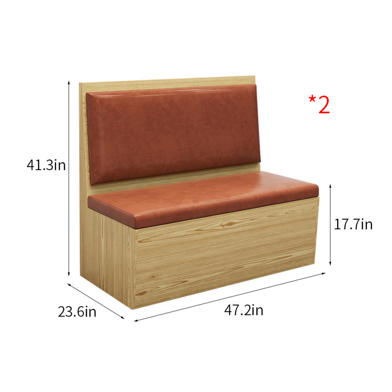 Banc de restaurant rétro simple avec rangement