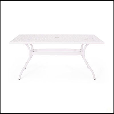 Table de salle à manger extérieure Phoenix avec treillis complexe et fabrication en fonte d'aluminium durable