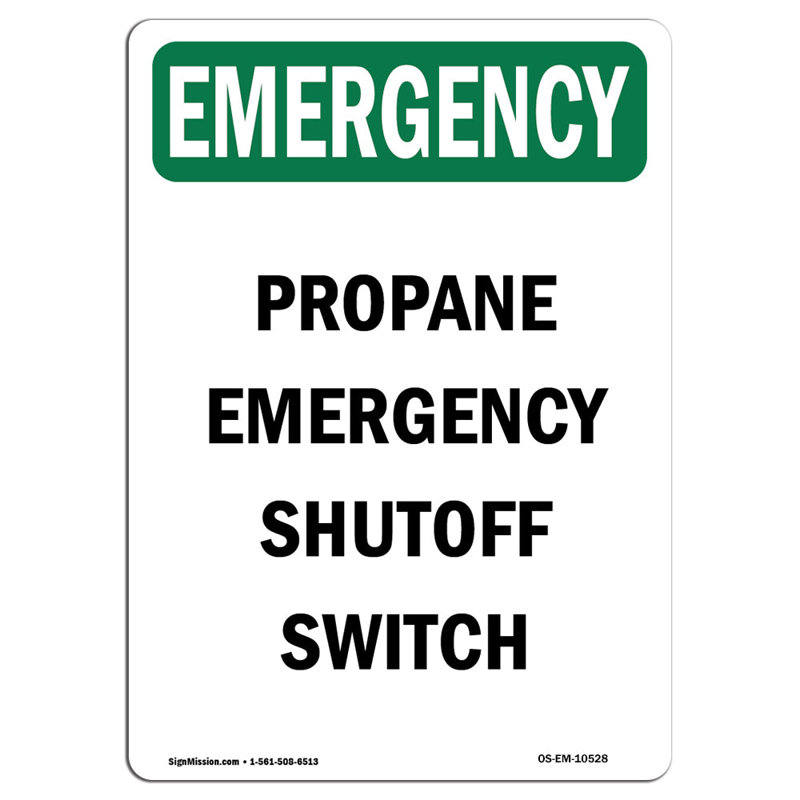 Enseigne de propane en aluminium 12 x 18, H 18 po x l 12 po x P 0,1 po