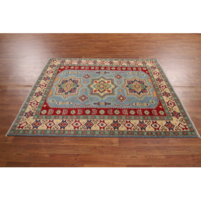 Light Blue Kazak Oriental Rug 5x6