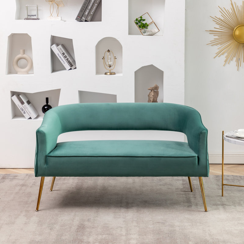 Chynna 51.2'' Velvet Loveseat, Green Velvet