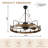 36 Inch 5-Blade Farmhouse Wagon Wheel Ceiling Fan with Lights, 6 Speeds Reversible Caged Ceiling Fan with Remote Fandelier Ceiling Fan