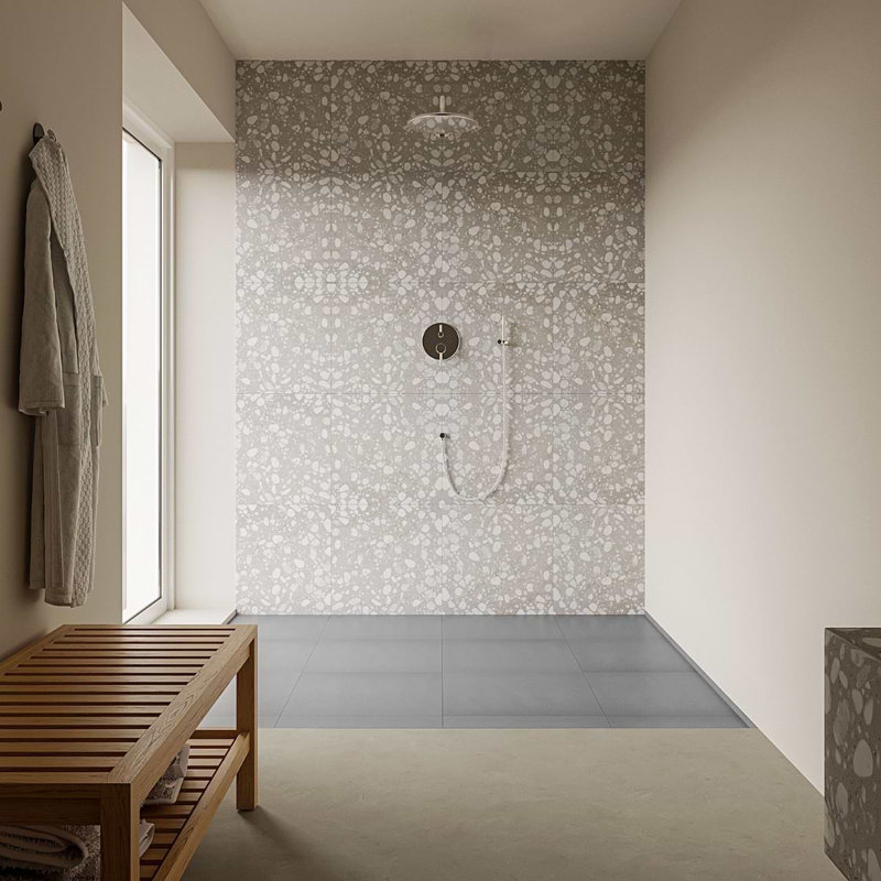 Terrazzo Italy Sacra 24x24 Honed Marble Tile, Sacra Grigio Gray