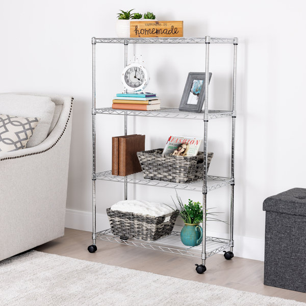Home Basics 4-Tier Wire Shelf Grey
