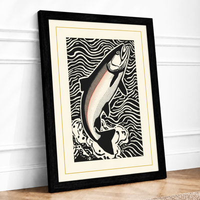 Leaping Fish Graphic Art - Framed Print