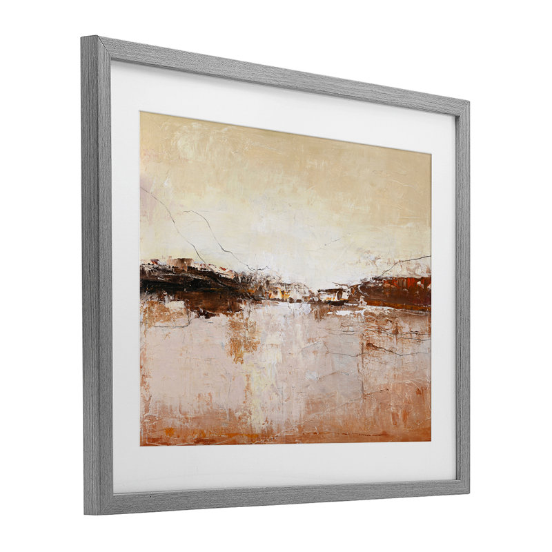 «Warm Distress Horizon», impression encadrée sous verre, design par Design Fabrikken, H 17 po x l 21 po, Cadre de ferme gris