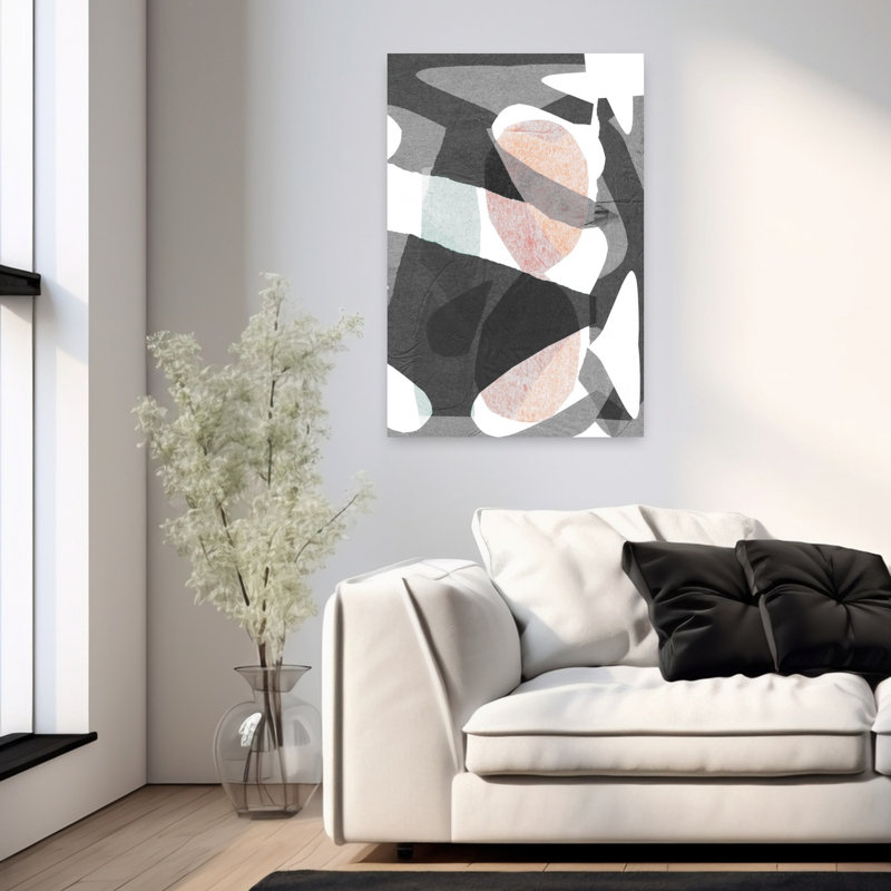 Papier 2, art abstrait contemporain, H 36 po x l 24 po