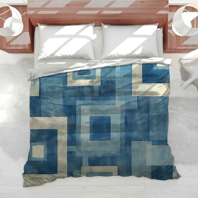 Geometric Abstract Cotton Blend Comforter, Twin Comforter