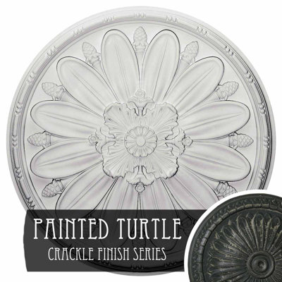 Endurathane Artis Ceiling Medallion, 27 1/8"OD x 2 5/8"P, Hand-Painted Witch Hazel Crackle Finish