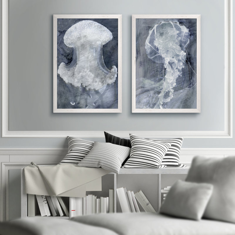 Indigo Jellyfish I par Vincent Van Gogh - ensemble de 2 reproductions d'art encadrées, H 24 po x l 18 po x P 1,25 po