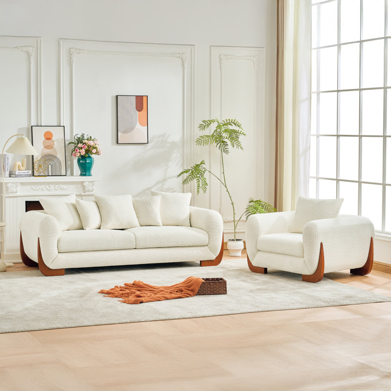 Canapé rembourré Elarnoa, Beige