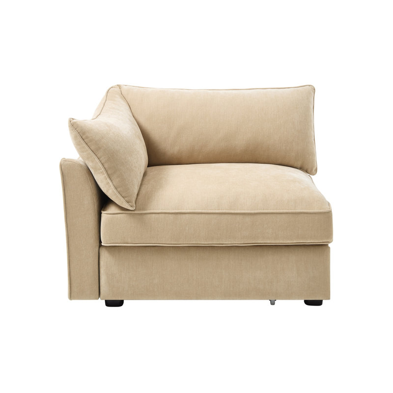 Fauteuil modulaire moderne en chenille Wheat, Beige