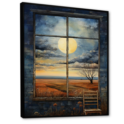 Meadow Horizon Farmhouse Windows I - Art mural de fenêtres de ferme