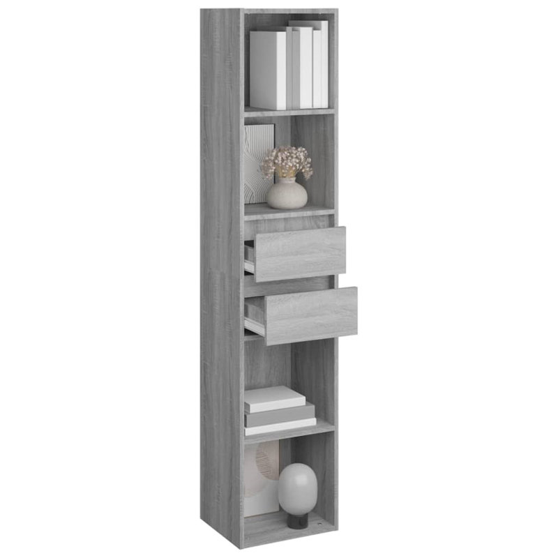 Atherton 171cm H x 36cm W Standard Bookcase, Grey Sonoma