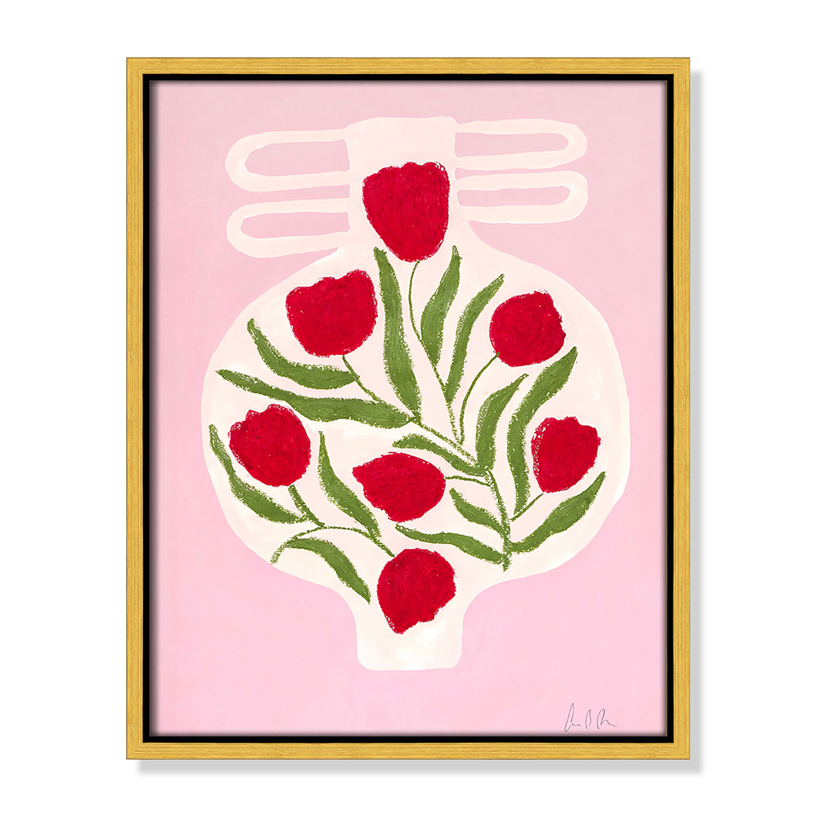Vase No. 02 Print by Camilla Bergqvist, 15.5" H x 12.5" W, Gold