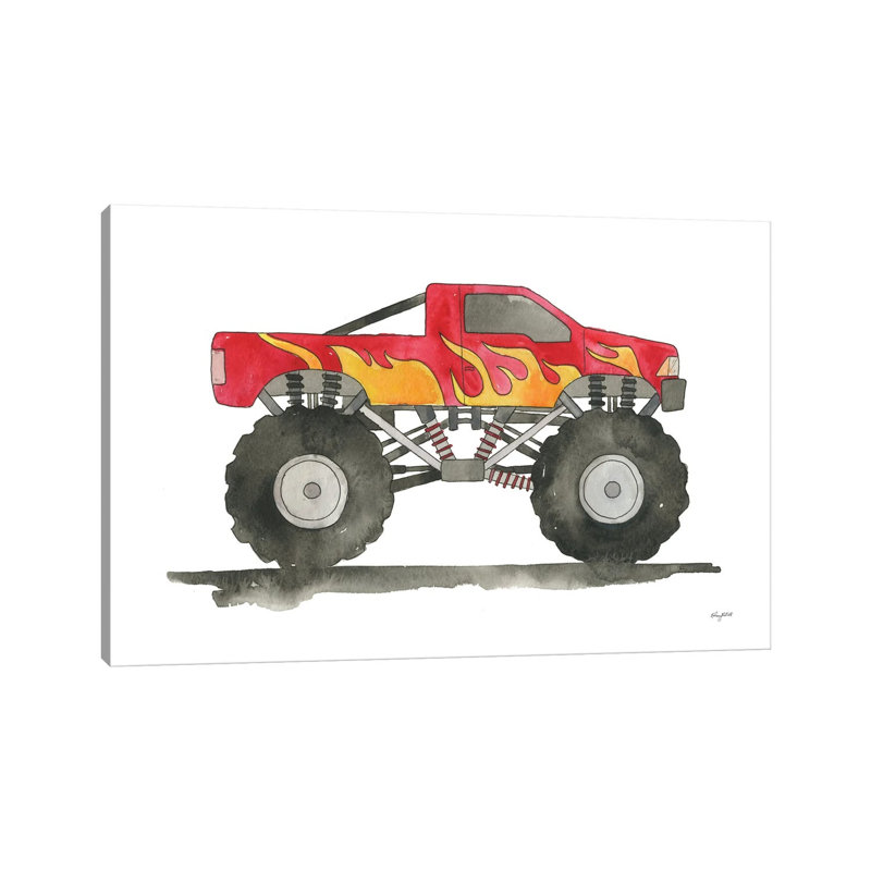 Monster Truck by Kelsey McNatt - Wrapped Canvas Gallery-Wrapped Canvas Giclée, 12" H x 8" W, Wrapped Canvas