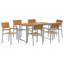 7 Piece Garden Dining Set Grey Steel-1246763859