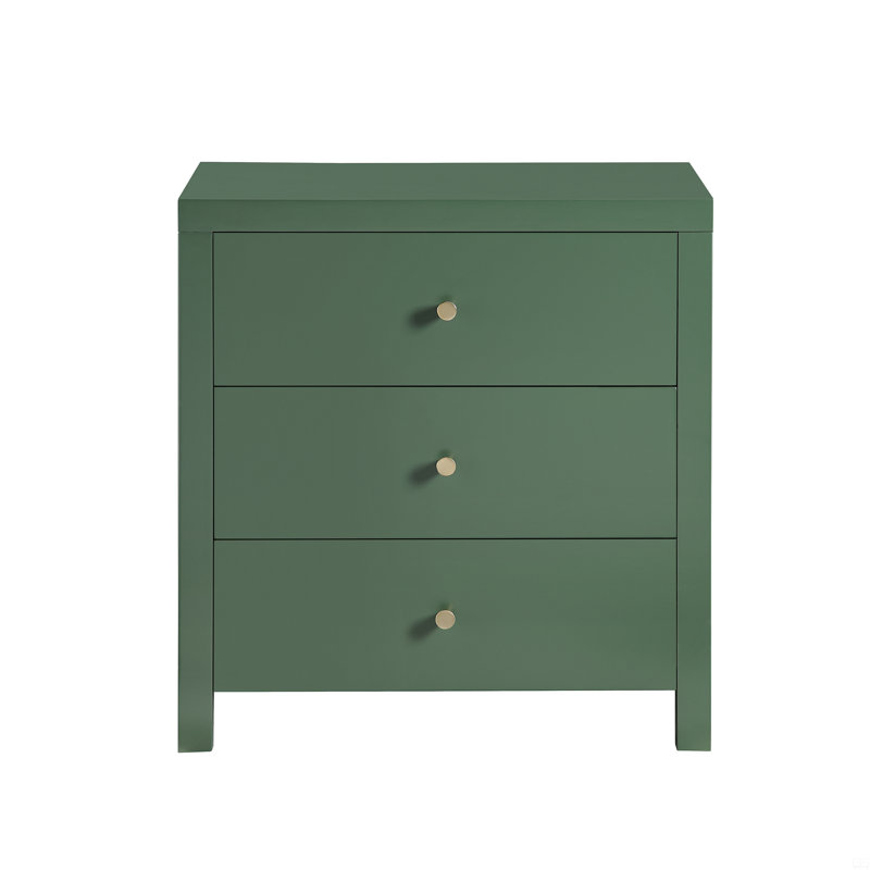 3-Drawer Nightstand, Green