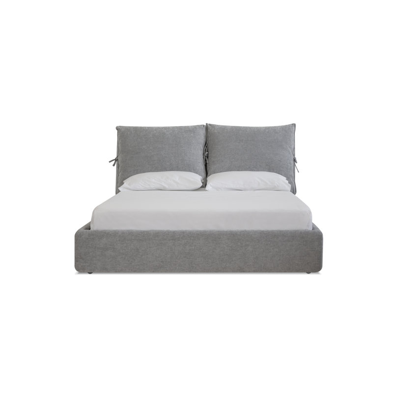Plume Upholstered Sleigh Bed, King, Heather Gray