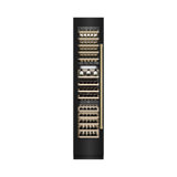 ZLINE Autograph 18 in. Black Stainless 68 Bottle Left Hinge Column Wine Cooler with Gold Accents