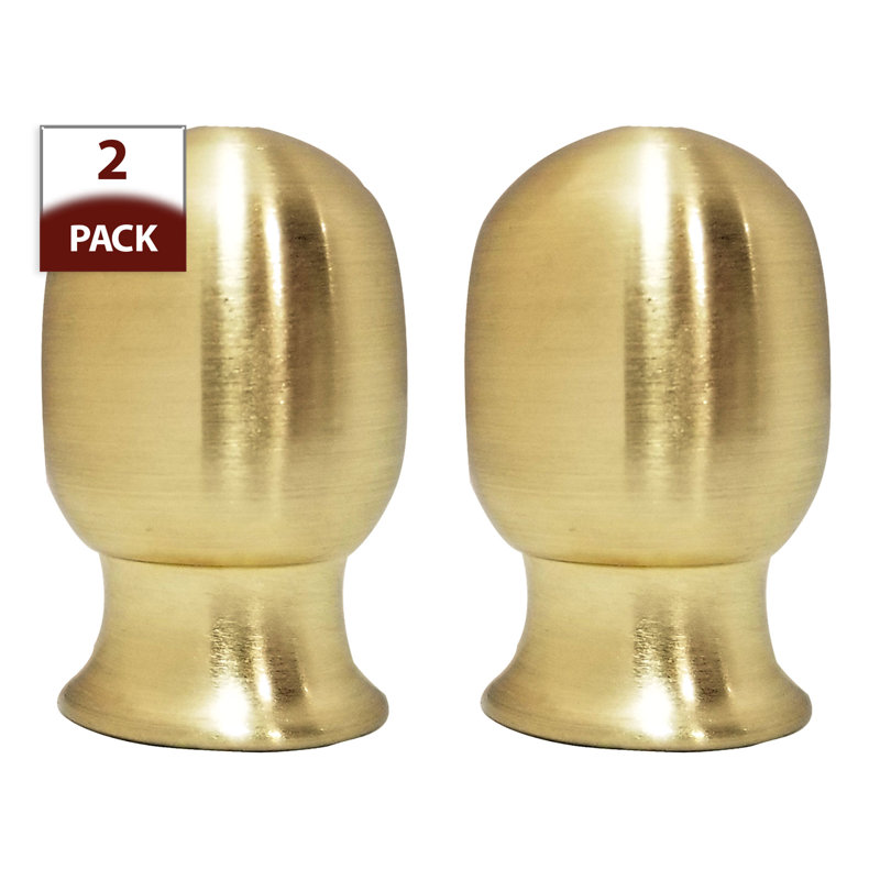 Top Rounded Cylinder Lamp Finial, Polished Brass