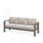 Canapé de patio 75 po 3 places toutes saisons en métal avec coussins épais beige et structure kaki-1822620088