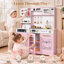 Cuisine en bois pour enfants avec lumières et sons, cuisine de jeu d'imitation avec accessoires pour les tout-petits de 3 à 8 ans-132786938