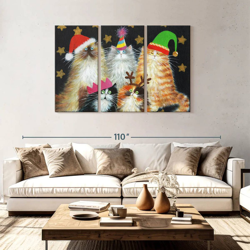 Brampt Christmas Cats, 48" H x 74" W
