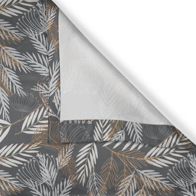 Rideau décoratif à œillets à 2 panneaux East Urban Home, 50 po, brun gris et noix de coco, L 50 po x L 120 po