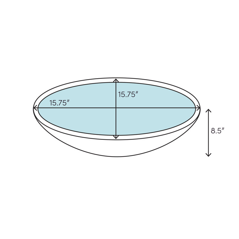 Emma 15.75'' White Ceramic Round Drop-In Bathroom Sink