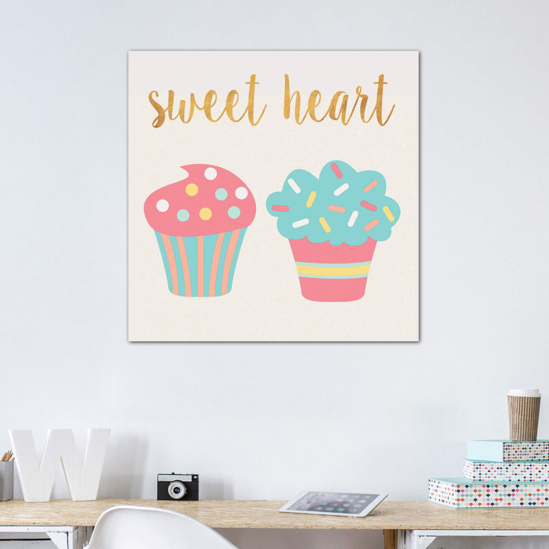 Cupcakes II - impression d'art graphique, Toile tendue, Pas de tapis, H 26 po x l 26 po x P 1,5 po